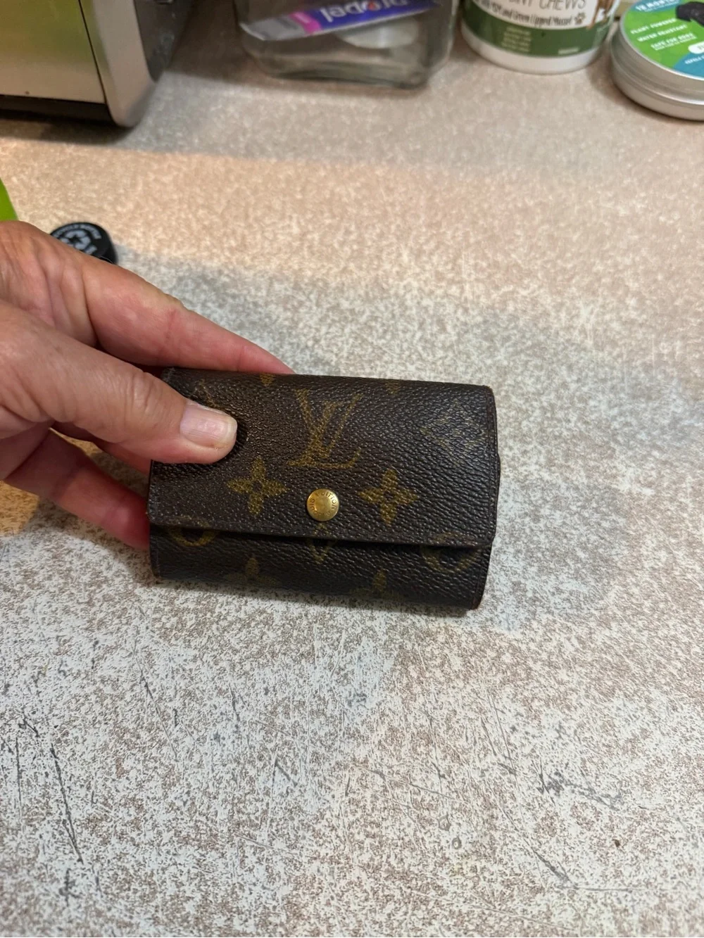 Louis Vuitton Monogram Canvas Key & Card Holder in Brown with Gold Hardware